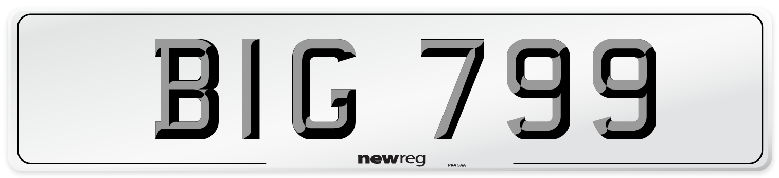 BIG 799 Number Plate from New Reg